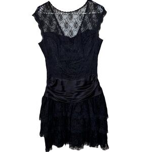 Vintage Gunne Sax Black Lace Dress